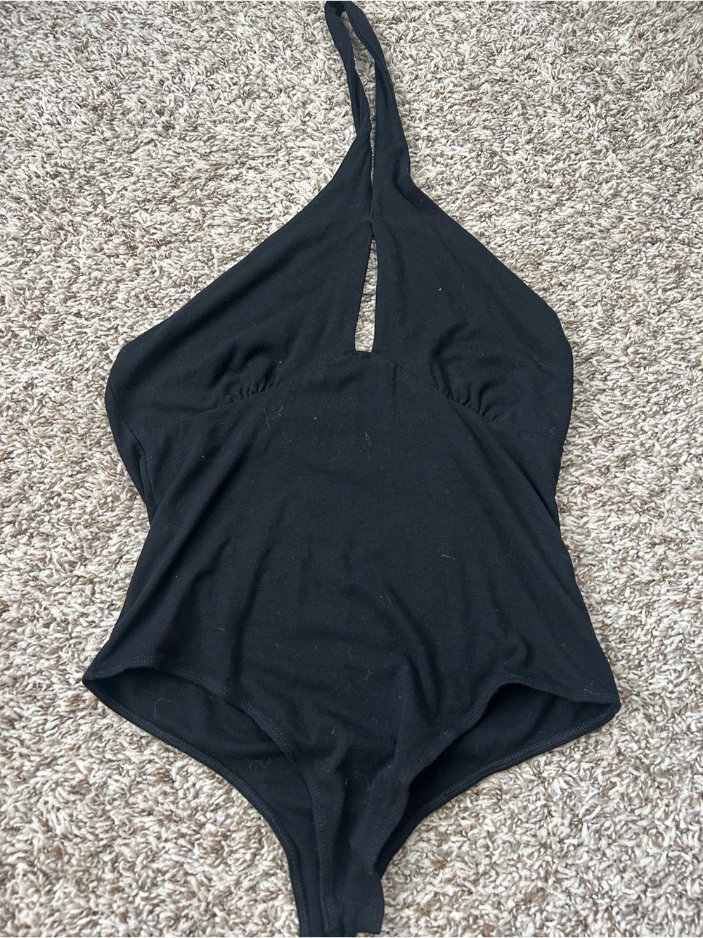 Elodie Black Halter Keyhole Bodysuit